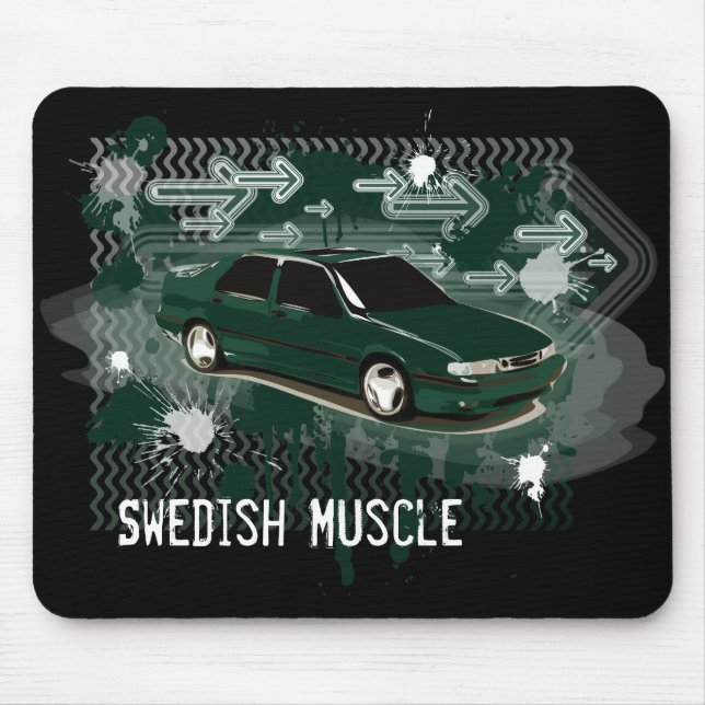 9000 aero scarabe green, Swedish Muscle Mouse Pad (Front)