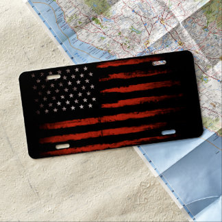 9002 American flag License Plate