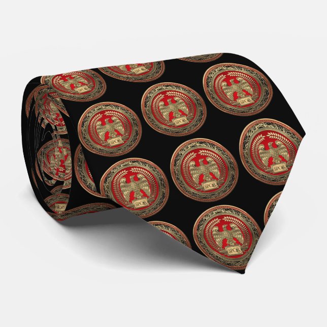 [900] Gold Roman Imperial Eagle Neck Tie (Rolled)