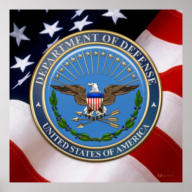 [900] U.S. Department of Defense (DOD) Emblem [3D] Poster (Front)