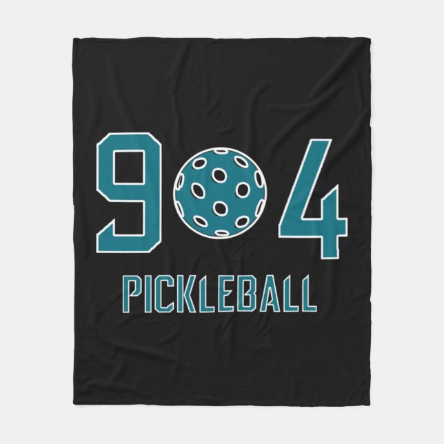 904 Pickleball Teal   Fleece Blanket (Front)