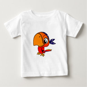 906 CUTE CHEEKY PIRATE PARROT CARTOON BABY T-Shirt