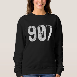 907 Area Code Alaska Mobile Telephone Area Code 90 Sweatshirt