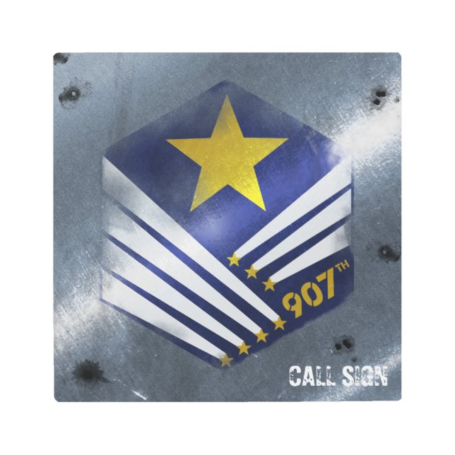 907th crest (distressed) battle tested CALL SIGN (Front)