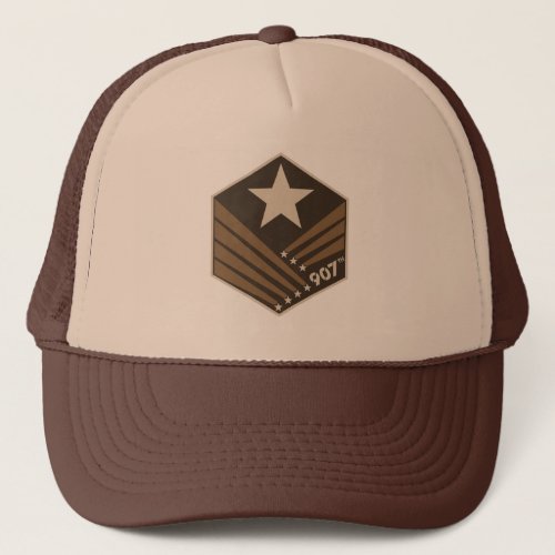 907th crest Space Truckers hat _ Dark Earth