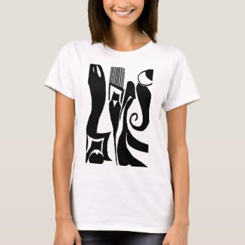 90 Abstract Black & White Crew Neck T-shirt by CreoleRose at Zazzle