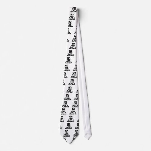 90 Age Just A Number Birthday Designs Neck Tie