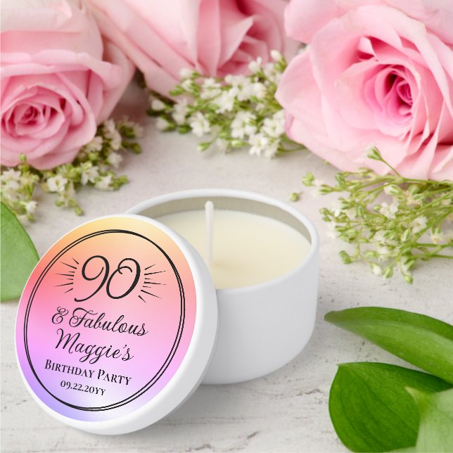 90 and Fabulous 90th Birthday Party  Mini Candle Favors (Insitu (Wedding))