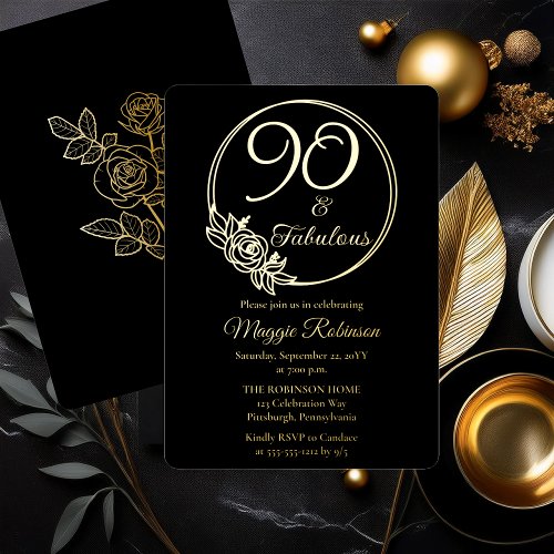 90 and Fabulous 90th Birthday Party Stamped