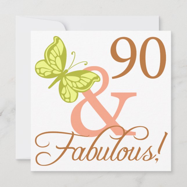 90 And Fabulous Birthday Gifts (Autumn) Card (Front)