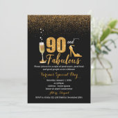 90 and Fabulous Birthday Invitation for Women (Standing Front)