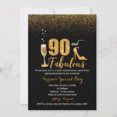 90 and Fabulous Birthday Invitation for Women (Front)