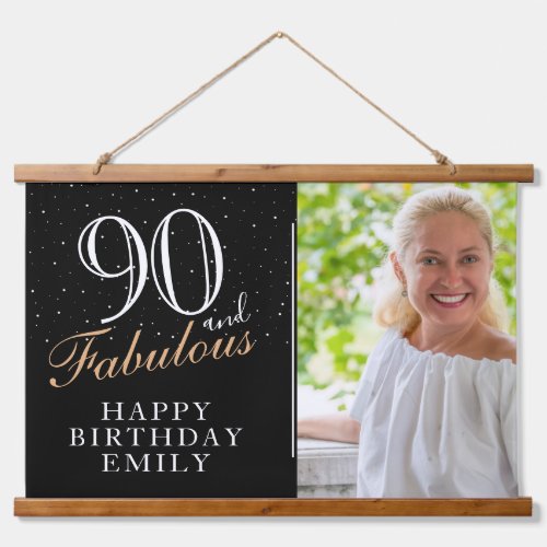 90 and Fabulous Elegant Black 90th Birthday Photo