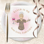 90 and Fabulous Ethnic Gold Pink Fun 90th Birthday Napkins<br><div class="desc">Is someone special turning 90 that you want to celebrate?  This 90 and Still Fabulous paper napkin sets the theme to toast her on her big day. Customize with her name or even change the year ...   You can change all of the text to complement your party!!!</div>