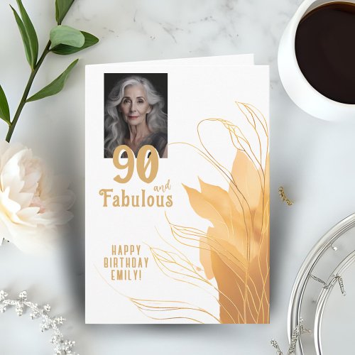 90 and Fabulous Gold Foliage 90th Birthday Photo