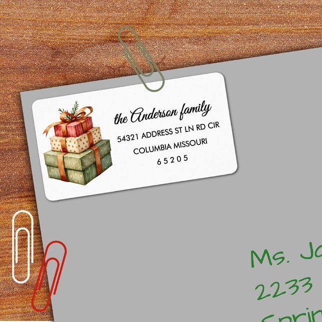 90 Cute Wrapped Packages Return Address Label (Creator Uploaded)