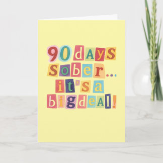 90 days sober card with envelope 5x7