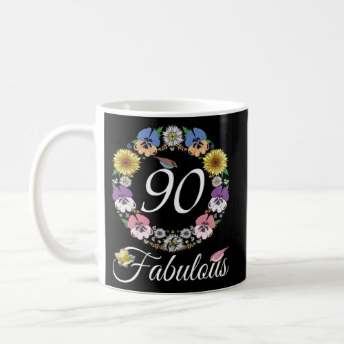 90 Fabulous 90 Floral 1933 90Th Coffee Mug