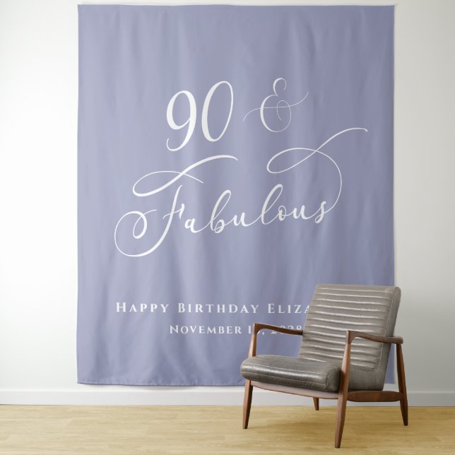 90 Fabulous Lavender Purple Birthday Party Tapestry (In Situ)