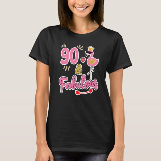 90 & Fabulous Since 1932 90th Birthday 90 Years Ol T-Shirt (Front)