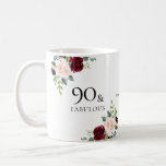 90 & Fabulous Womans 90th Birthday Party Gift Coffee Mug<br><div class="desc">90 & Fabulous Womans 90th Birthday Party Gift Coffee Mug

Beautiful Burgundy and Blush Design Suitable for Birthdays</div>