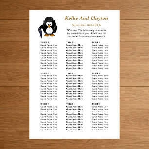 90 Funny Penguin Greeter Wedding Seating Chart Foam Board