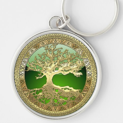 90 Golden Celtic Tree of Life 3D Keychain