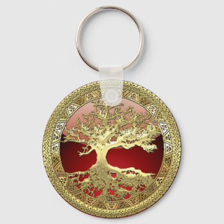 [90] Golden Celtic Tree of Life [3D] Keychain