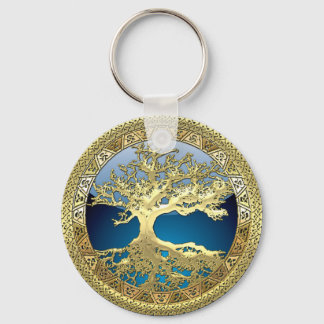 [90] Golden Celtic Tree of Life [3D] Keychain