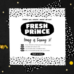 90 Hip Hop Birthday, Fresh Prince Rap Party Invitation