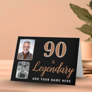 90 & Legendary 2 Photos 90th Birthday  Card