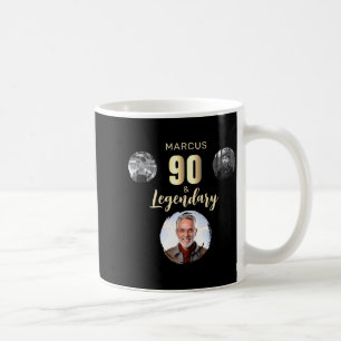 90 Legendary 3 Photos Gold 90th Birthday  Coffee Mug