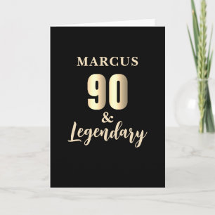 90 & Legendary Gold 90th Birthday Card