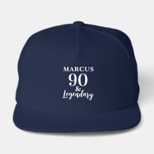 90 & Legendary Gold 90th Birthday  Snap Back Hat