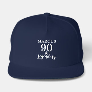90 & Legendary Gold 90th Birthday  Snap Back Hat