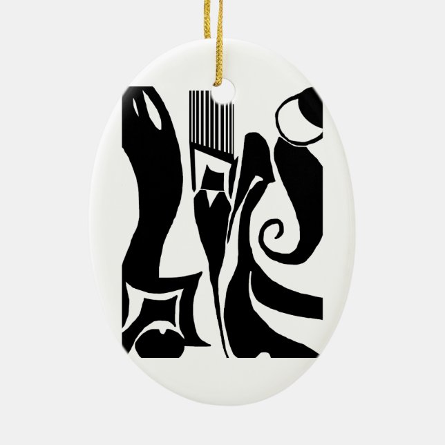 90 Linoleum Print Design Ornament (Back)