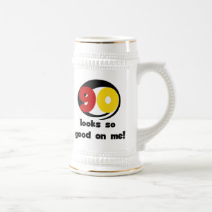 90 Looks So Good On Me T-shirts and Gifts Beer Stein