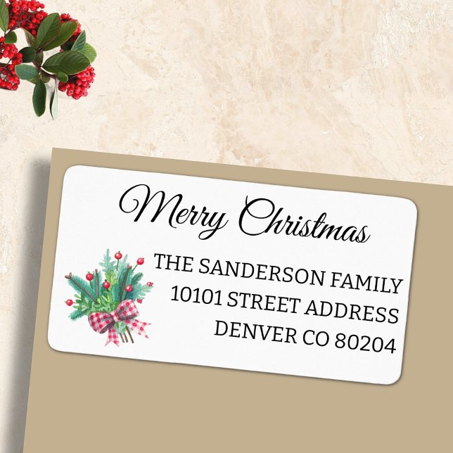 90 Merry Christmas Minimal Return Address Label (Creator Uploaded)
