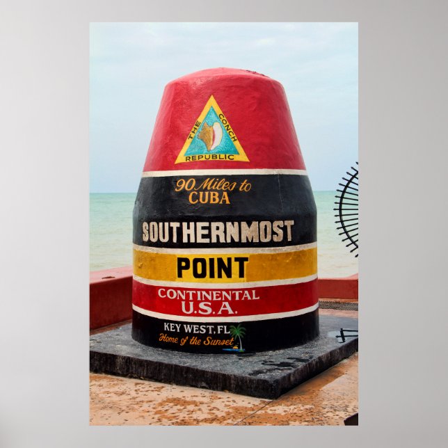 90 MILES to CUBA - KEY WEST FLORIDA Poster (Front)