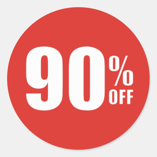 90% Ninety Percent OFF Discount Sale Sticker | Zazzle