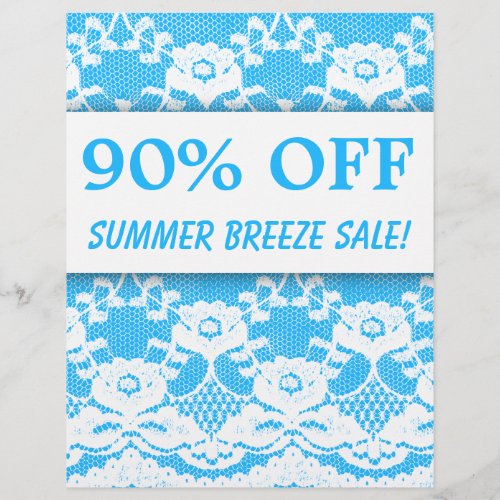 90 OFF Sale Flyer Clean Water White Lace Blue