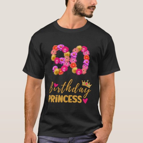 90 Princess Flower Its My 90Th T_Shirt