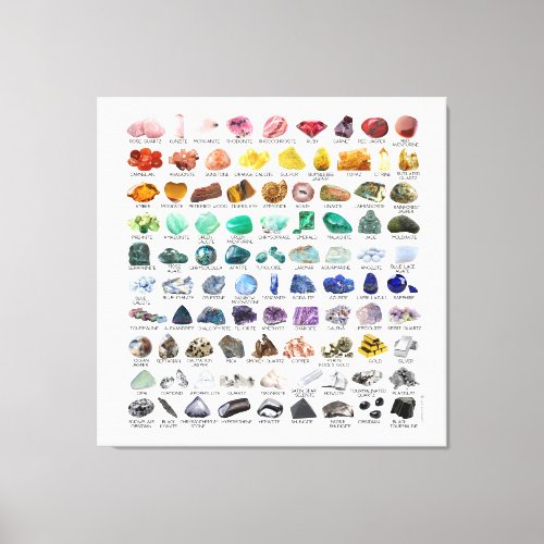 90 Rainbow Rocks Crystal Collection Glossy Poster Canvas Print