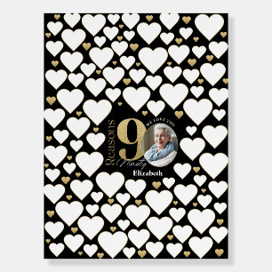 90 Reasons We Love You Black Gold Board