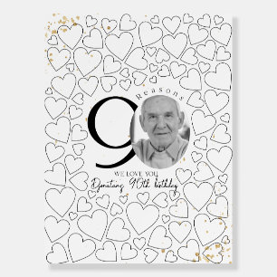 90 Reasons We Love You Gold Board