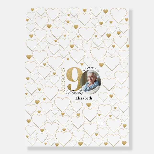 90 Reasons We Love You Gold Board (Front)