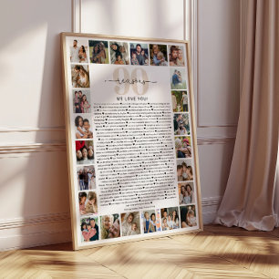 90 Reasons We Love You Photo Collage Keepsake Gift Poster