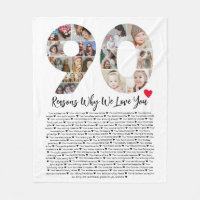 90 Reasons Why We Love You 90th Birthday Collage