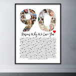 90 Reasons Why We Love You 90th Birthday Collage Poster<br><div class="desc">Celebrate love and create lasting memories with this Reasons Why I Love You Photo Collage. This customizable template allows you to craft a heartfelt and personalized gift that's perfect for various occasions, from wedding anniversaries to birthdays, Valentine's Day, or just because. Reasons Why I Love You - Express your love...</div>
