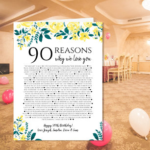 90 Reasons Why We Love You Giant Card Personaliz